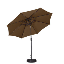 Load image into Gallery viewer, 9 ft Patio Umbrella Solar Powered LED Lighted Fade-Resistant Table Umbrella with Wind Vent and Base
