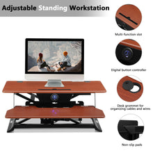 Load image into Gallery viewer, Height Adjustable Electric Standing Gaming Desk On Desk Converter
