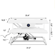 Load image into Gallery viewer, Height Adjustable Electric Standing Gaming Desk On Desk Converter
