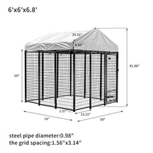 Load image into Gallery viewer, Outdoor Heavy Duty Welded Wire Dog Kennel with UV Protection,Waterproof Trap Cover,Automatic Lock ,Rotatable Window
