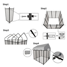 Load image into Gallery viewer, Outdoor Heavy Duty Welded Wire Dog Kennel with UV Protection,Waterproof Trap Cover,Automatic Lock ,Rotatable Window
