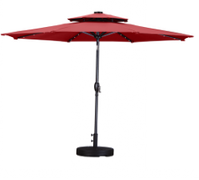 Load image into Gallery viewer, 9Ft 2-Tiers Patio Umbrella with LED (no center light)
