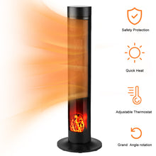 Load image into Gallery viewer, Electric Heater, with remote control switch and timing function, 45-50 degrees rotating head, with overheating protection and cutting power off function, black
