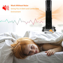 Load image into Gallery viewer, 7-Fan Black 1500W Oil Filled Radiator Electric Space Heater Home Bedroom Machine (With Remote Control)
