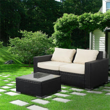 Load image into Gallery viewer, Outdoor Patio Furniture Set PE Rattan Wicker Sectional Sofa - Beige Cushions
