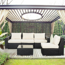 Load image into Gallery viewer, Outdoor Patio Furniture Set PE Rattan Wicker Sectional Sofa - Beige Cushions
