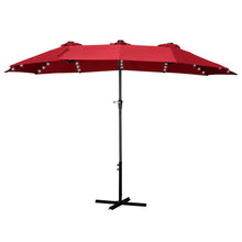 Load image into Gallery viewer, Oversize Outdoor Market Patio Umbrella -15 x 8.8&#39; Solar Lighted 48 Led Light -(Base is not included)
