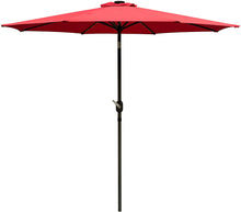 Load image into Gallery viewer, 9 ft Patio Umbrella Solar Powered LED Lighted Fade-Resistant Table Umbrella with Wind Vent and Base
