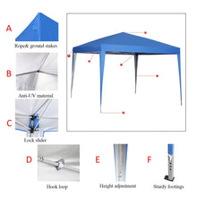 Load image into Gallery viewer, Canopy Tent 10x10 Pop Up Canopy Outdoor Canopies Super Compact Canopy Portable Tent Popup Beach Canopy Shade Canopy Tent with Wheeled Carry Bag
