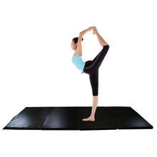 Load image into Gallery viewer, 4&#39;x10&#39;x2 Gymnastics Gym Mat , Folding PU Panel,for Exercise Tumbling Gym Aerobics Yoga Stretching Martial arts Fitness Mat, Hook &amp; Loop Fasteners
