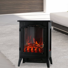 Load image into Gallery viewer, Electric Fireplace Free Standing Heater Adjustable 750W/1500W Wood Fire Flame Stove
