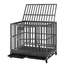 Load image into Gallery viewer, 38”/42”/46” Dog Cage Crate Kennel Heavy Duty Tear Resistant Square Tube with Four Wheels for Large Dogs Easy to Install
