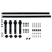 Load image into Gallery viewer, 6.6FT Heavy Duty Double Door Sliding Barn Door Hardware Track Kit Indoor Outdoor Classical Black
