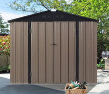 Load image into Gallery viewer, 7&#39;x6&#39; Outdoor Steel Garden Storage Utility Tool Shed Large Storage Space with 2 Doors &amp; Lock (5A-GS013)
