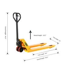 Load image into Gallery viewer, Apollolift Standard Pallet Jack Rubber PU Wheel Hydraulic Manual Pallet Truck 4400 lb. to 6600lb. Fork  48&quot; x 21&quot; and 48&quot; x 27&quot;
