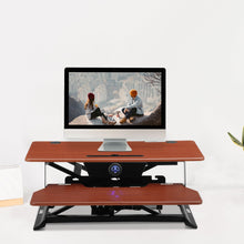 Load image into Gallery viewer, Height Adjustable Electric Standing Gaming Desk On Desk Converter
