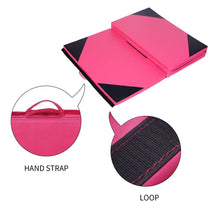 Load image into Gallery viewer, PU Leather Gymnastics Folding Mat Black &amp; Pink Hexagon
