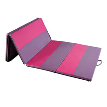 Load image into Gallery viewer, PU 4&#39;x8&#39;x2&#39; Leather Gymnastics Folding Mat - magenta/purple rectangle
