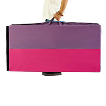 Load image into Gallery viewer, PU 4&#39;x8&#39;x2&#39; Leather Gymnastics Folding Mat - magenta/purple rectangle
