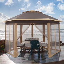 Load image into Gallery viewer, 6-Sided Pop Up Canopy with Sidewalls, Double-roofed &amp; Extended Eaves
