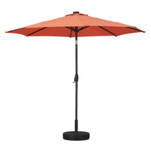 Load image into Gallery viewer, 9 ft Patio Umbrella Solar Powered LED Lighted Fade-Resistant Table Umbrella with Wind Vent and Base
