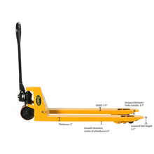 Load image into Gallery viewer, Apollolift Standard Pallet Jack Rubber PU Wheel Hydraulic Manual Pallet Truck 4400 lb. to 6600lb. Fork  48&quot; x 21&quot; and 48&quot; x 27&quot;
