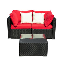 Load image into Gallery viewer, Outdoor Patio Furniture 2-12 Pieces PE Rattan Wicker Sectional Sofa Sets with Red Pillows,Cushions White Pillows
