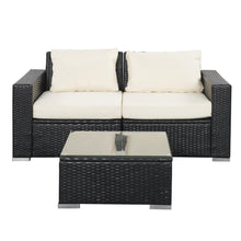 Load image into Gallery viewer, Outdoor Patio Furniture Set PE Rattan Wicker Sectional Sofa - Beige Cushions
