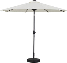 Load image into Gallery viewer, 9 ft Patio Umbrella Solar Powered LED Lighted Fade-Resistant Table Umbrella with Wind Vent and Base
