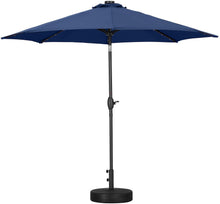 Load image into Gallery viewer, 9 ft Patio Umbrella Solar Powered LED Lighted Fade-Resistant Table Umbrella with Wind Vent and Base
