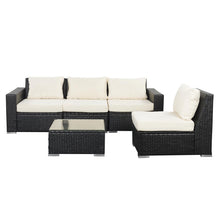 Load image into Gallery viewer, Outdoor Patio Furniture Set PE Rattan Wicker Sectional Sofa - Beige Cushions
