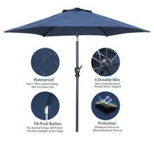 Load image into Gallery viewer, 7.5FT Patio Umbrella Outdoor Table Umbrella, Market Umbrella with Push Button Tilt and Crank for Garden, Lawn, Deck, Backyard &amp; Pool
