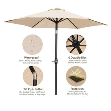 Load image into Gallery viewer, 9FT Patio Umbrella Outdoor Table Umbrella,Market Umbrella with Push Button Tilt and Crank for Garden, Lawn, Deck, Backyard &amp; Pool
