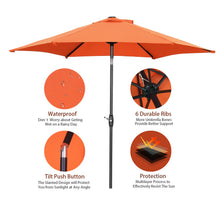 Load image into Gallery viewer, 9FT Patio Umbrella Outdoor Table Umbrella,Market Umbrella with Push Button Tilt and Crank for Garden, Lawn, Deck, Backyard &amp; Pool
