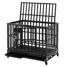 Load image into Gallery viewer, 38”/42”/46” Dog Cage Crate Kennel Heavy Duty Tear Resistant Square Tube with Four Wheels for Large Dogs Easy to Install
