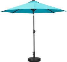 Load image into Gallery viewer, 9 ft Patio Umbrella Solar Powered LED Lighted Fade-Resistant Table Umbrella with Wind Vent and Base
