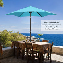 Load image into Gallery viewer, 9FT Patio Umbrella Outdoor Table Umbrella,Market Umbrella with Push Button Tilt and Crank for Garden, Lawn, Deck, Backyard &amp; Pool
