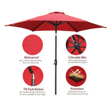 Load image into Gallery viewer, 9FT Patio Umbrella Outdoor Table Umbrella,Market Umbrella with Push Button Tilt and Crank for Garden, Lawn, Deck, Backyard &amp; Pool
