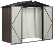 Load image into Gallery viewer, 6&#39;x4&#39;x6&#39; Outdoor Metal Garden Storage Shed Tool House with 2 Doors &amp; Lock ( 5A-GS012)
