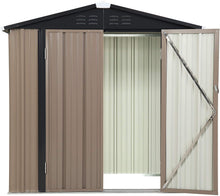 Load image into Gallery viewer, 6&#39;x4&#39;x6&#39; Outdoor Metal Garden Storage Shed Tool House with 2 Doors &amp; Lock ( 5A-GS012)
