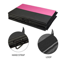 Load image into Gallery viewer, PU Leather Gymnastics Folding Mat - Magenta/Black rectangle
