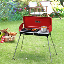 Load image into Gallery viewer, Liquid Propane BBQ Gas Grill,Barbecue Grill Outdoor Cooking Camping Stove Portable Stainless Steel,Orange
