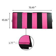 Load image into Gallery viewer, PU Leather Gymnastics Folding Mat - Magenta/Black rectangle
