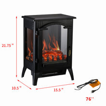 Load image into Gallery viewer, Electric Fireplace Free Standing Heater Adjustable 750W/1500W Wood Fire Flame Stove
