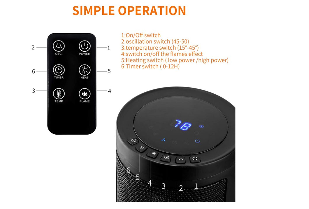 Remote Control for Ainfox Indoor Heater  HA-HT019 or HA-HT020