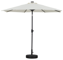 Load image into Gallery viewer, 9 ft Patio Umbrella Solar Powered LED Lighted Fade-Resistant Table Umbrella with Wind Vent and Base
