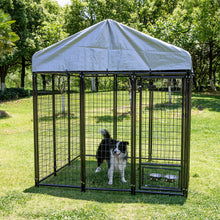 Load image into Gallery viewer, Outdoor Heavy Duty Welded Wire Dog Kennel with UV Protection,Waterproof Trap Cover,Automatic Lock ,Rotatable Window
