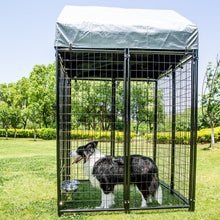 Load image into Gallery viewer, Outdoor Heavy Duty Welded Wire Dog Kennel with UV Protection,Waterproof Trap Cover,Automatic Lock ,Rotatable Window
