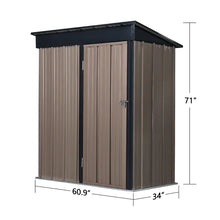 Load image into Gallery viewer, 5 ft. x 3 ft. Metal Lean-To Tool Shed (Part number: 5A-GS011)
