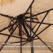 Load image into Gallery viewer, 9FT 2-Tiered Thatched Umbrella with LED
